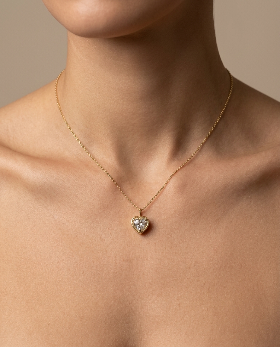 14KT Gold Diamond Pendant view 2