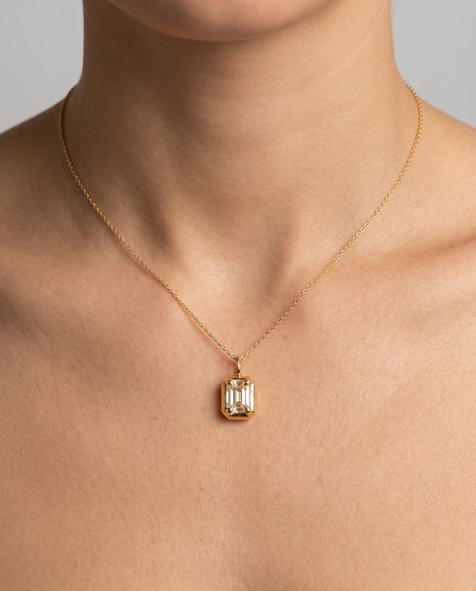 14KT Gold Diamond Pendant view 2