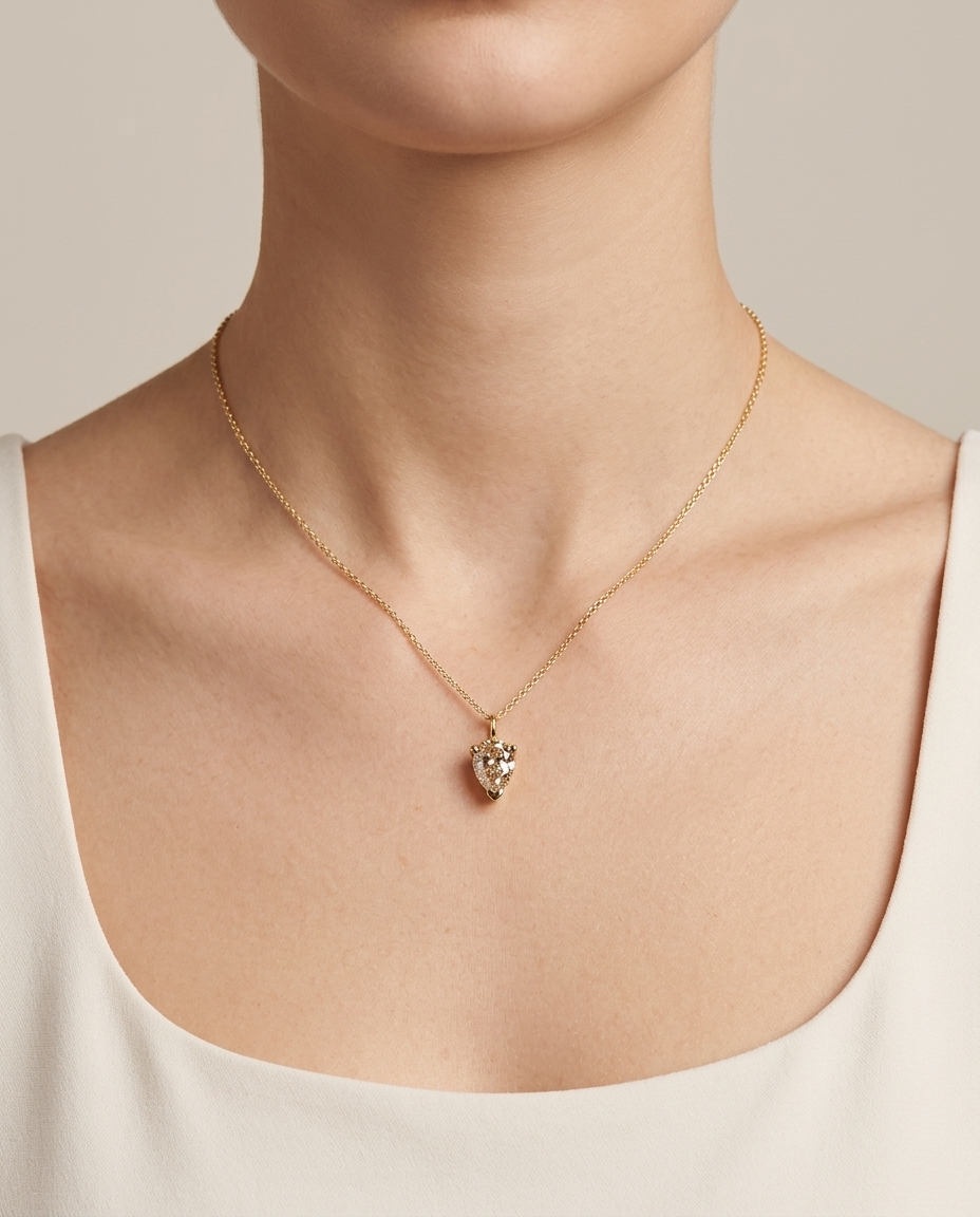14KT Gold Diamond Pendant view 2