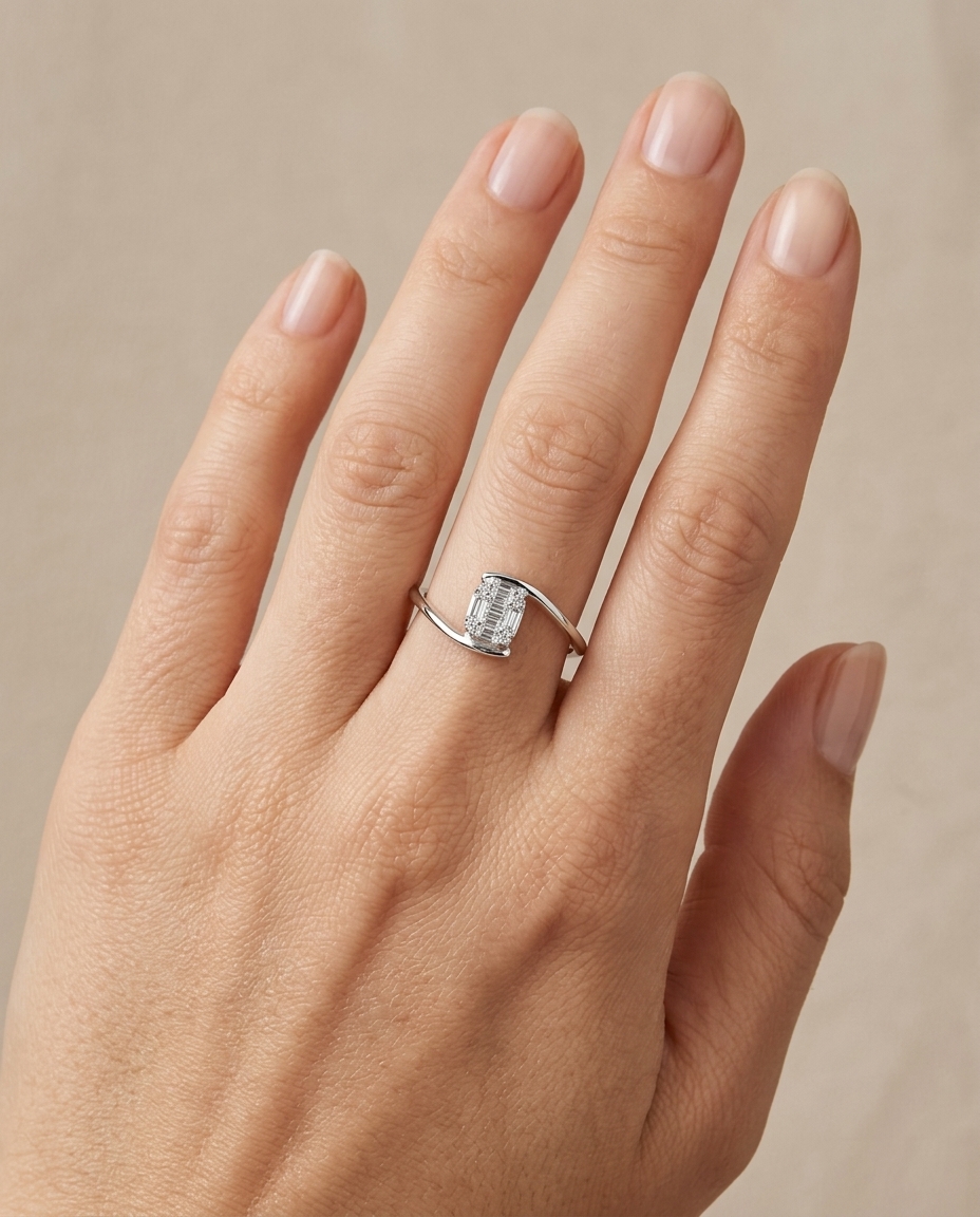 18KT White Gold Diamond Ring view 2