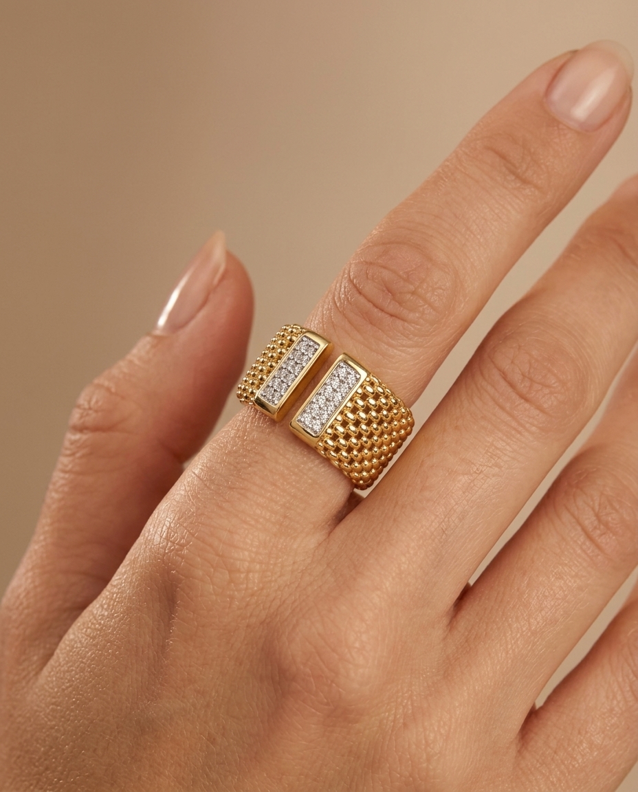 14KT Gold Diamond Ring view 2