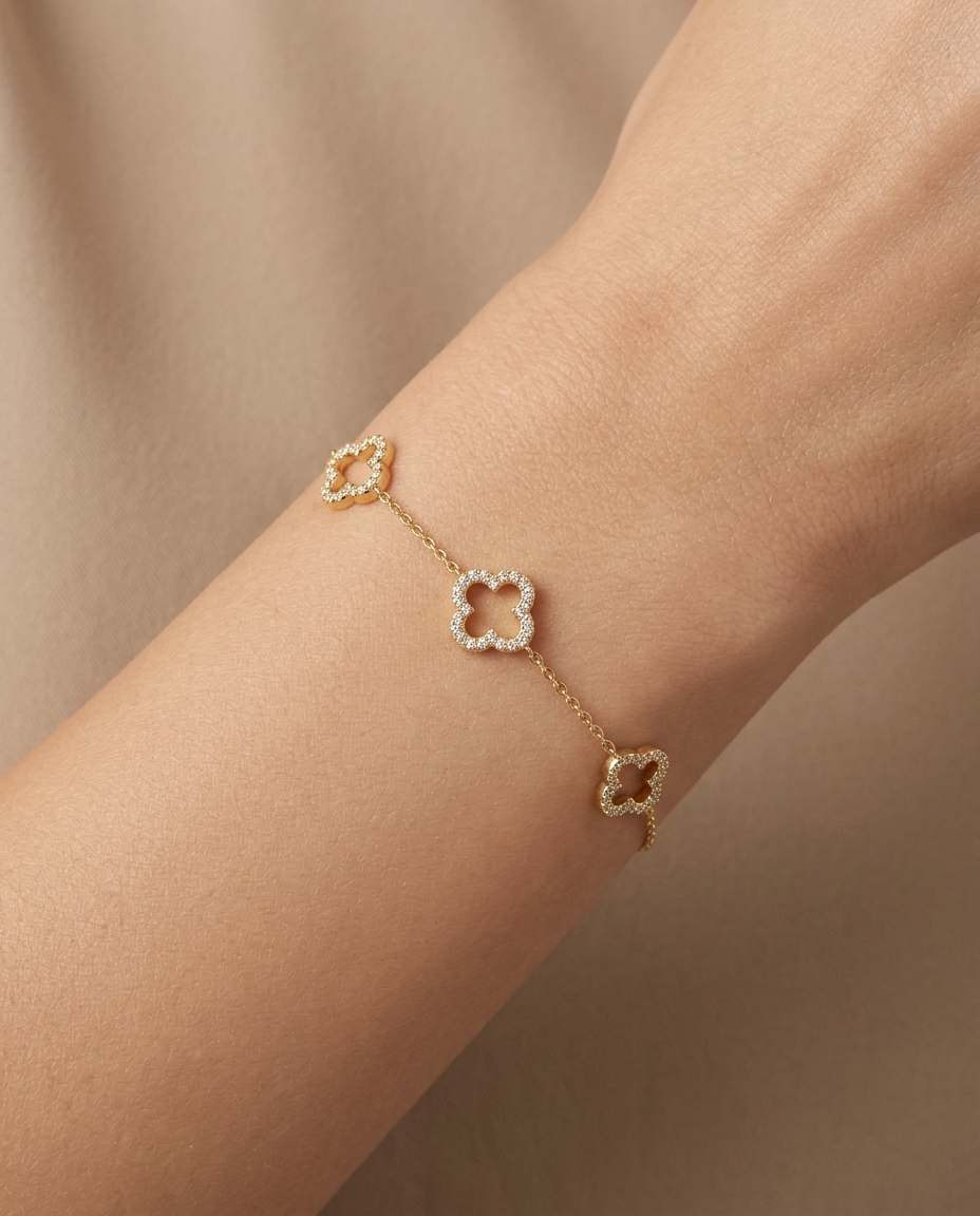 14KT Yellow Gold Diamond Bracelet view 2