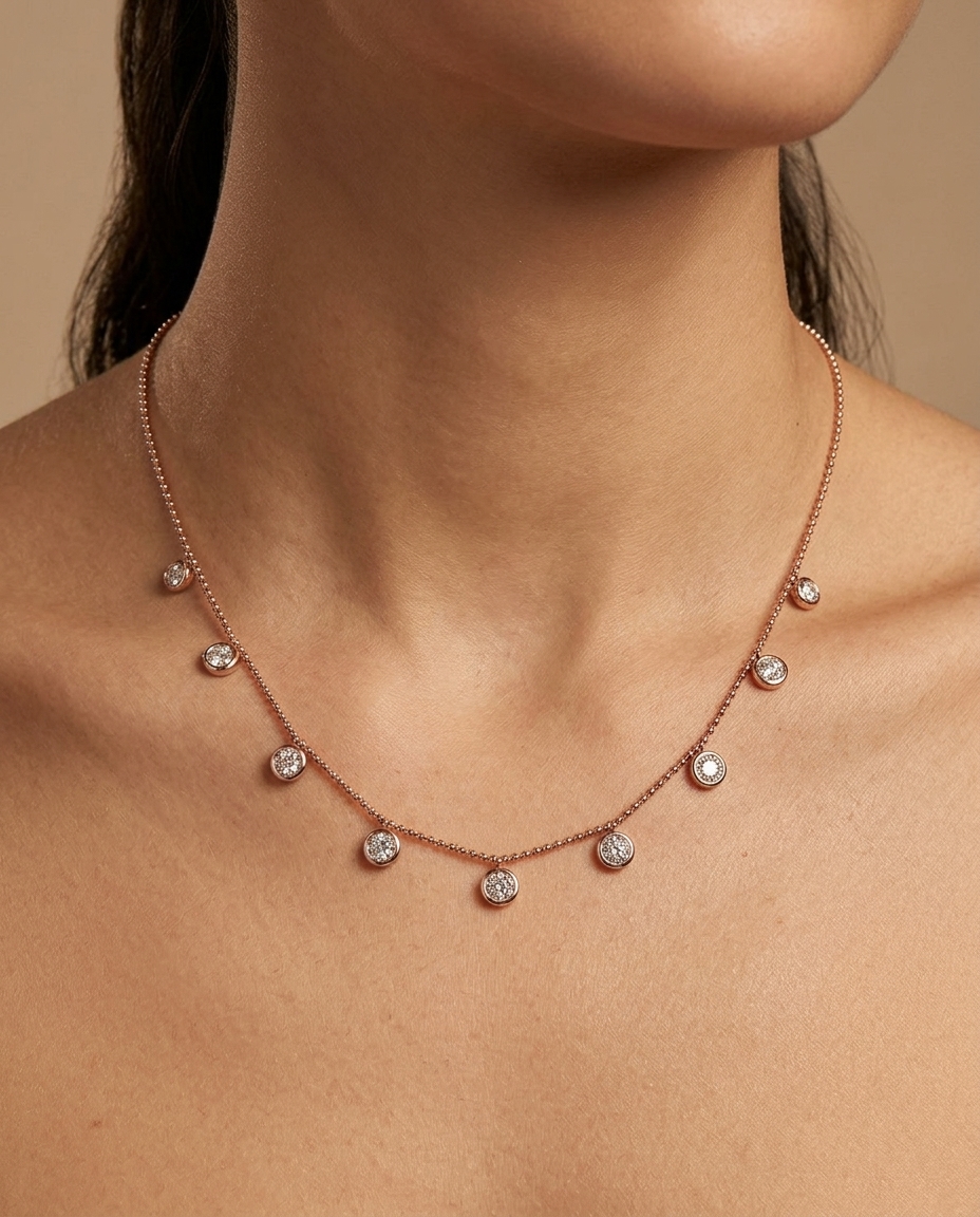 14KT Yellow Gold Diamond Necklace view 2