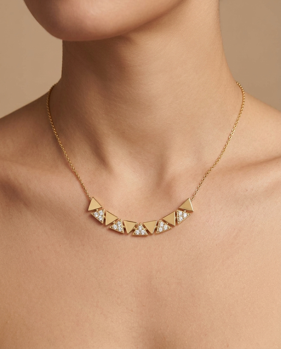 14KT Yellow Gold Diamond Necklace view 2