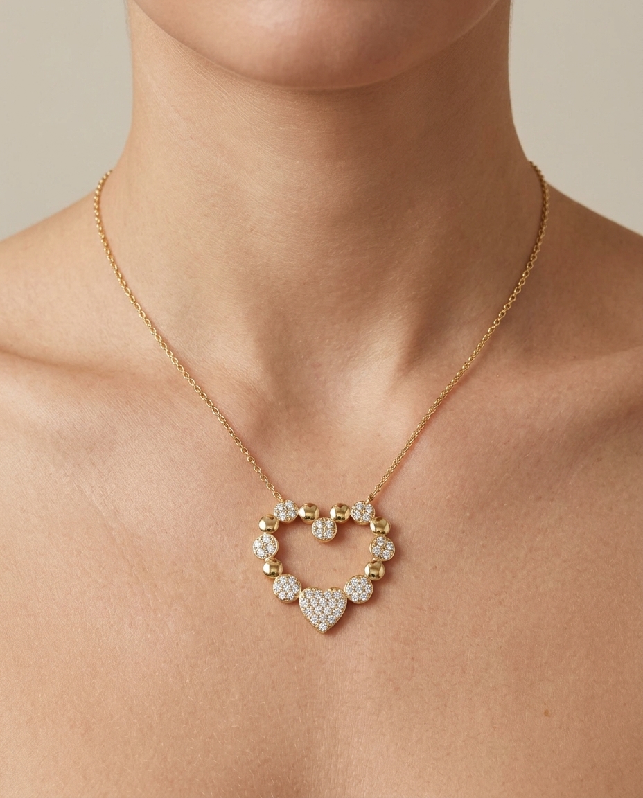 14KT Yellow Gold Diamond Necklace view 2
