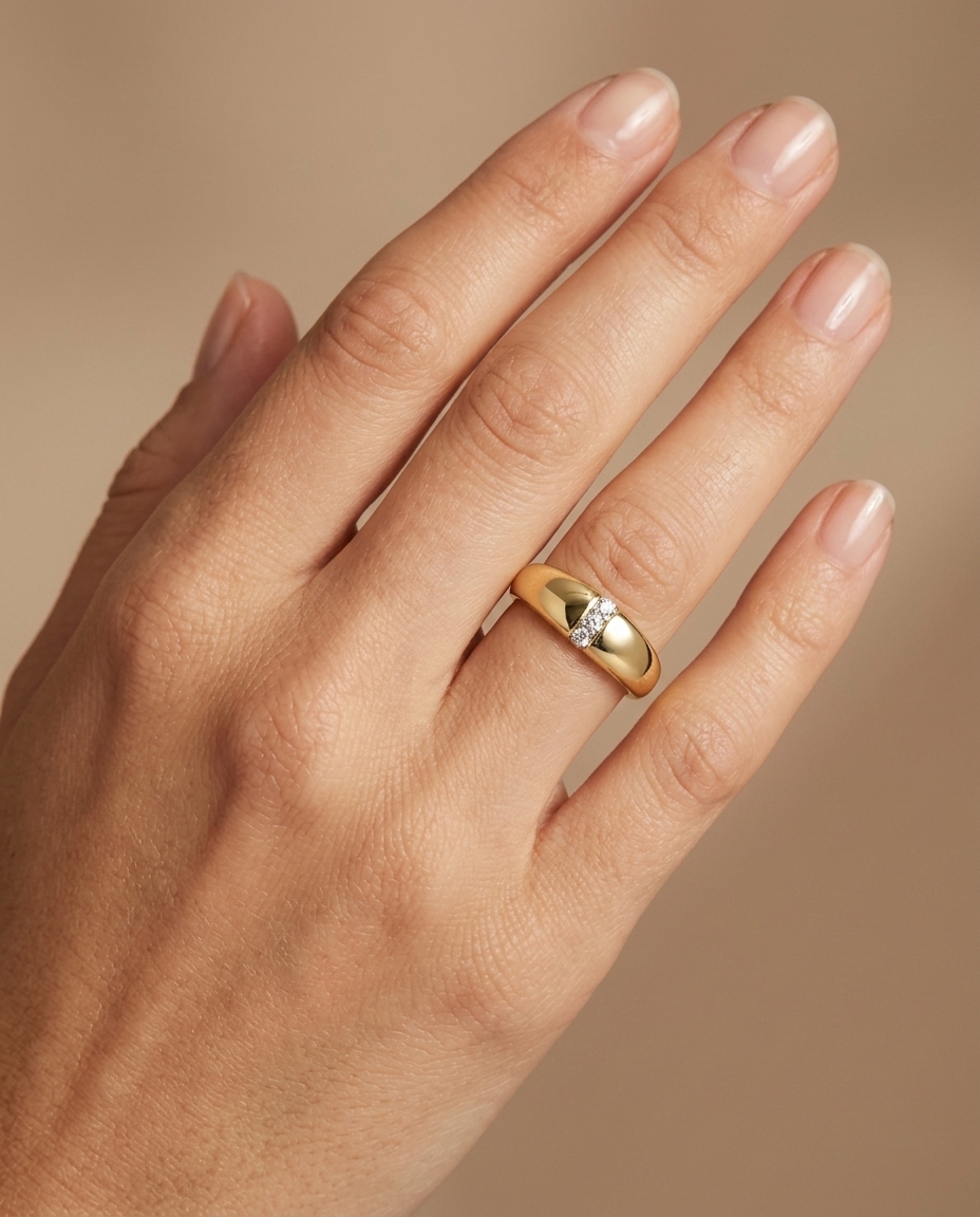 14KT Yellow Gold Diamond Ring view 2