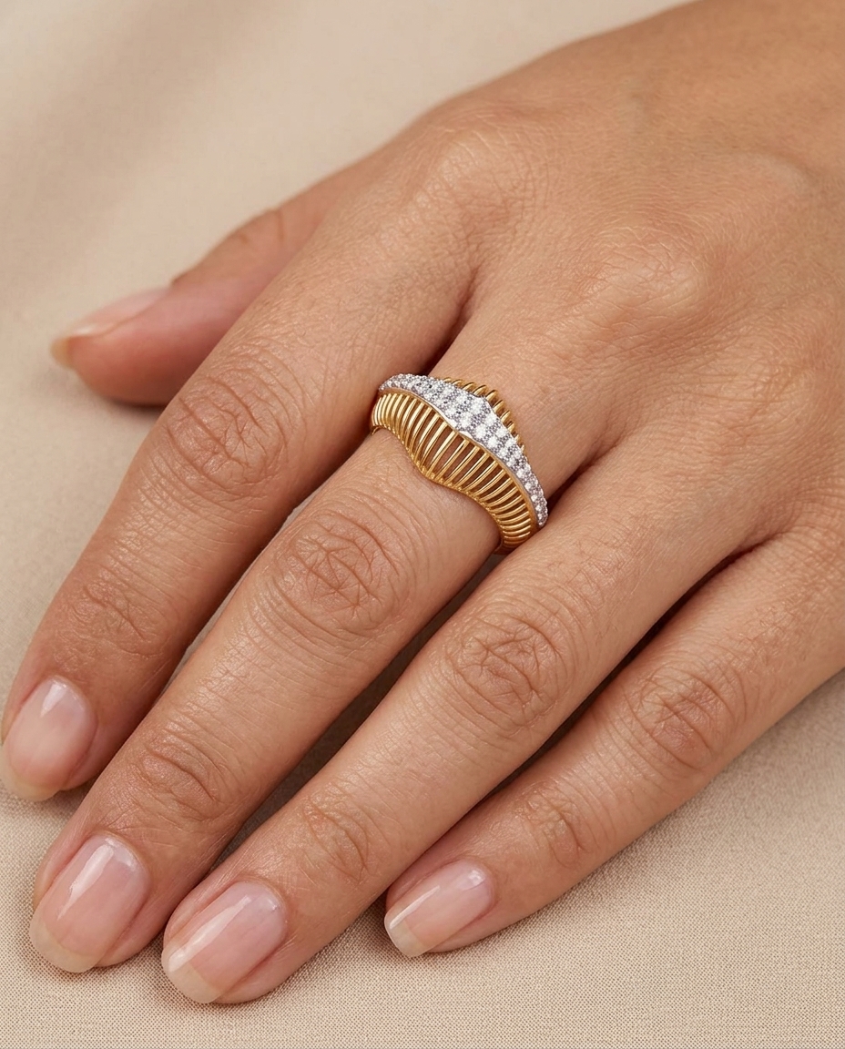 14KT Yellow Gold Diamond Ring view 2