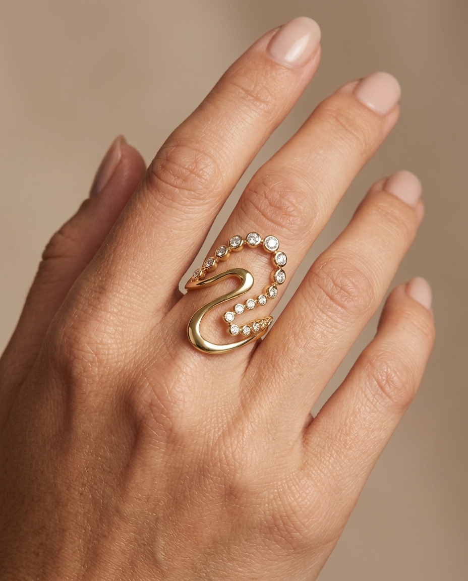 14KT Yellow Gold Diamond Ring view 2