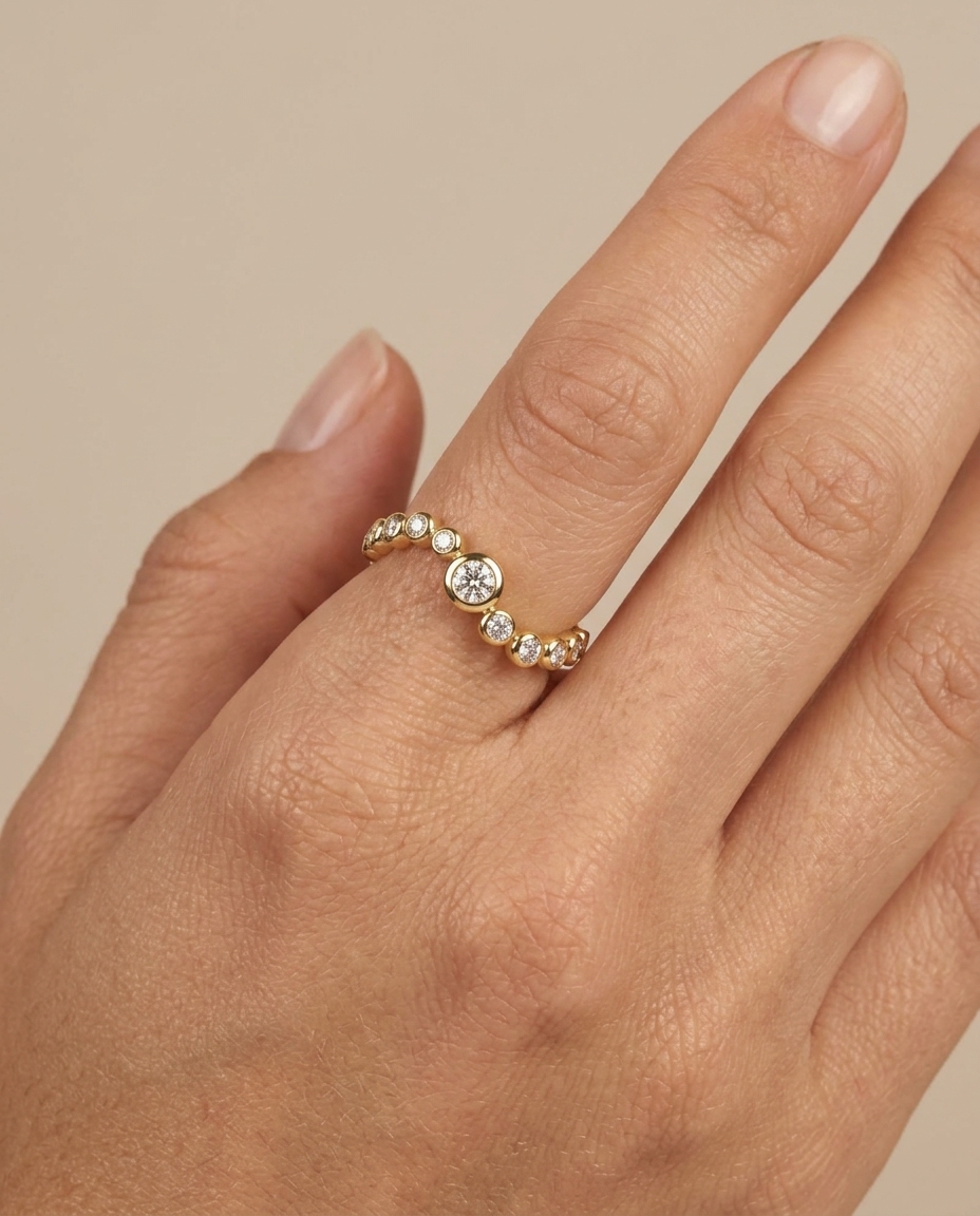 14KT Yellow Gold Diamond Ring view 2