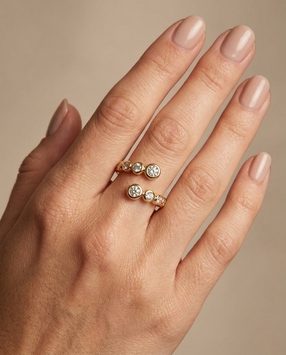 14KT Yellow Gold Diamond Ring view 2