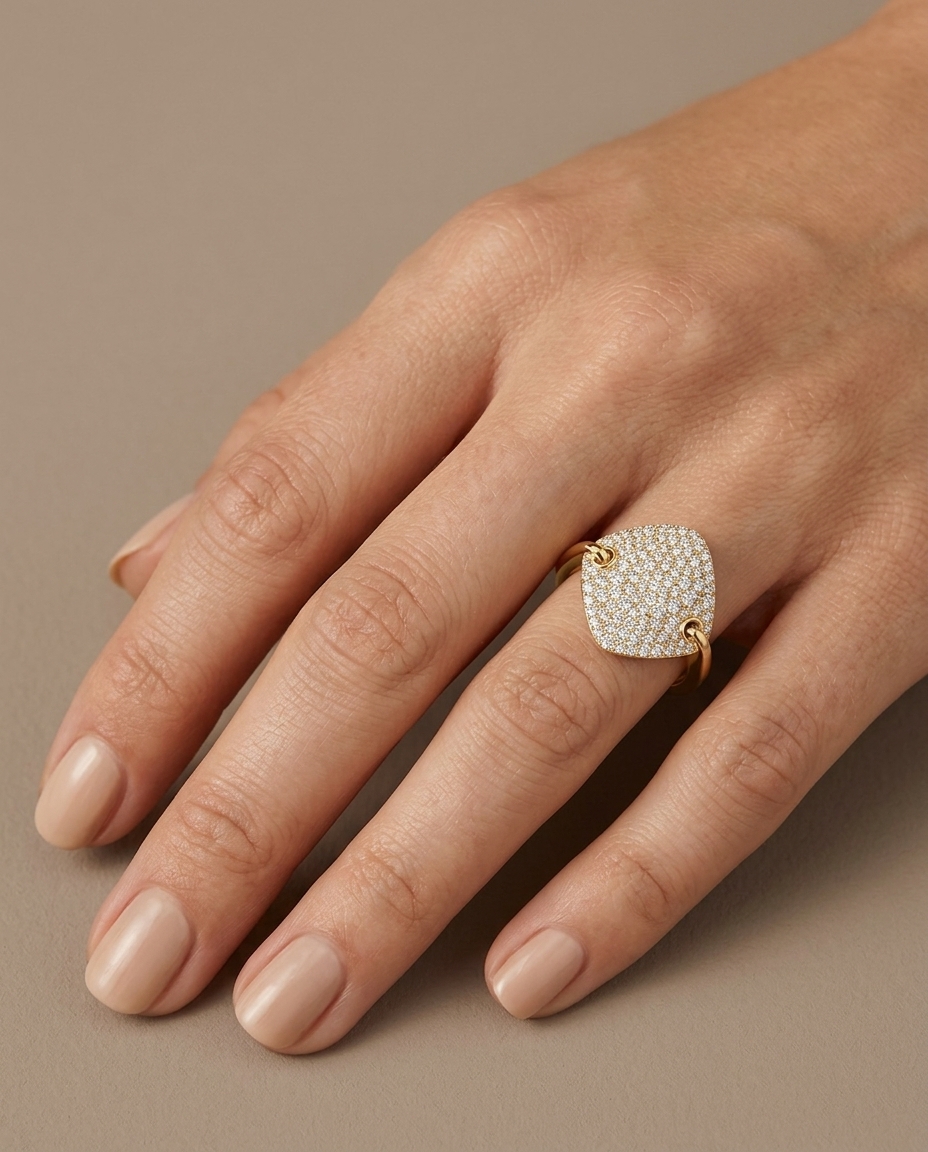 14KT Gold Diamond Ring view 2