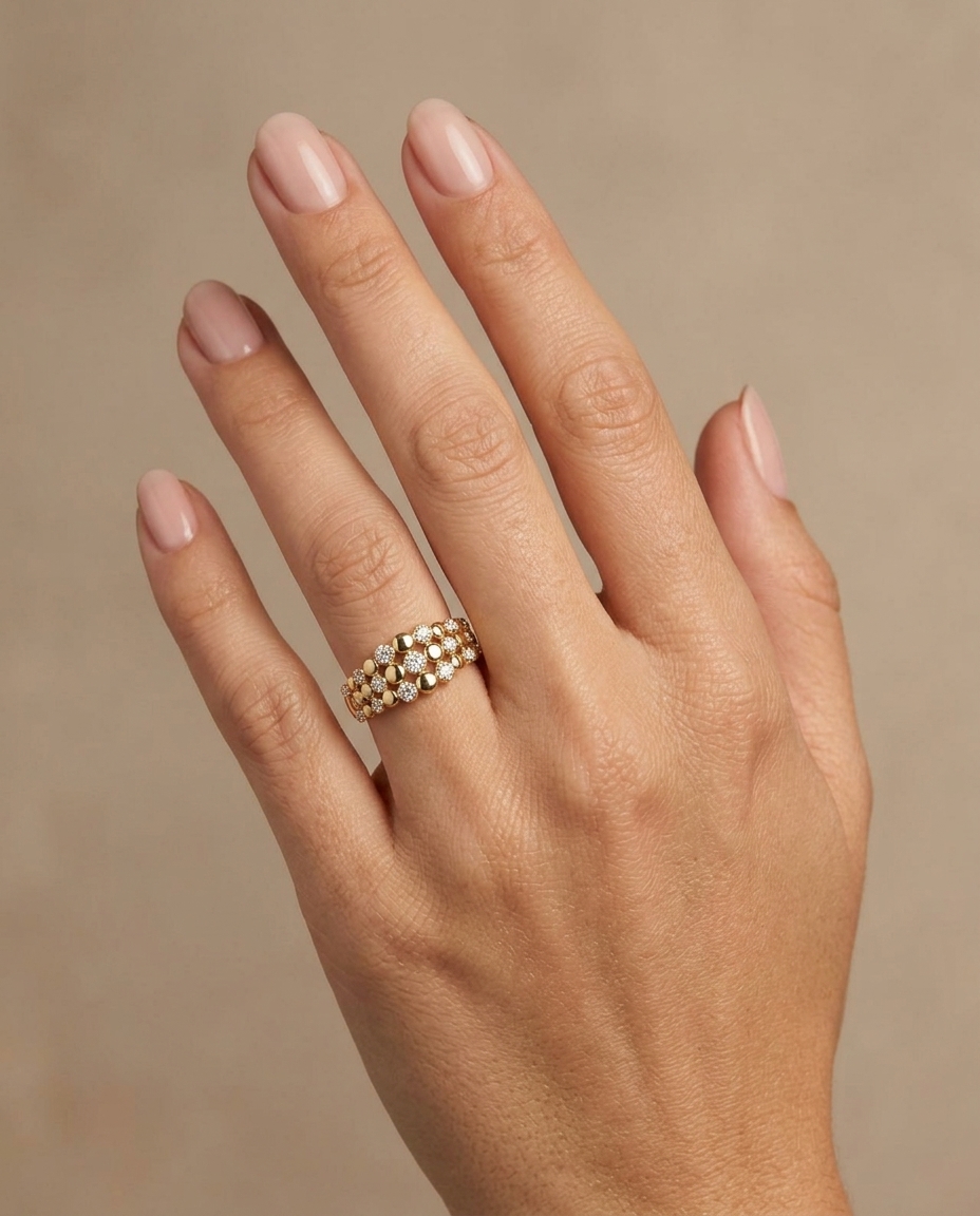 14KT Yellow Gold Diamond Ring view 2