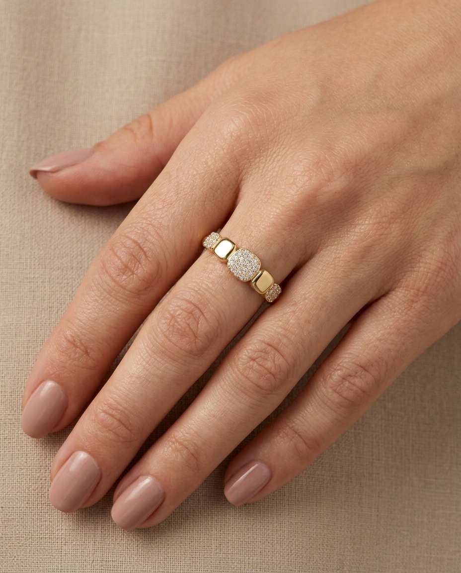14KT Yellow Gold Diamond Ring view 2