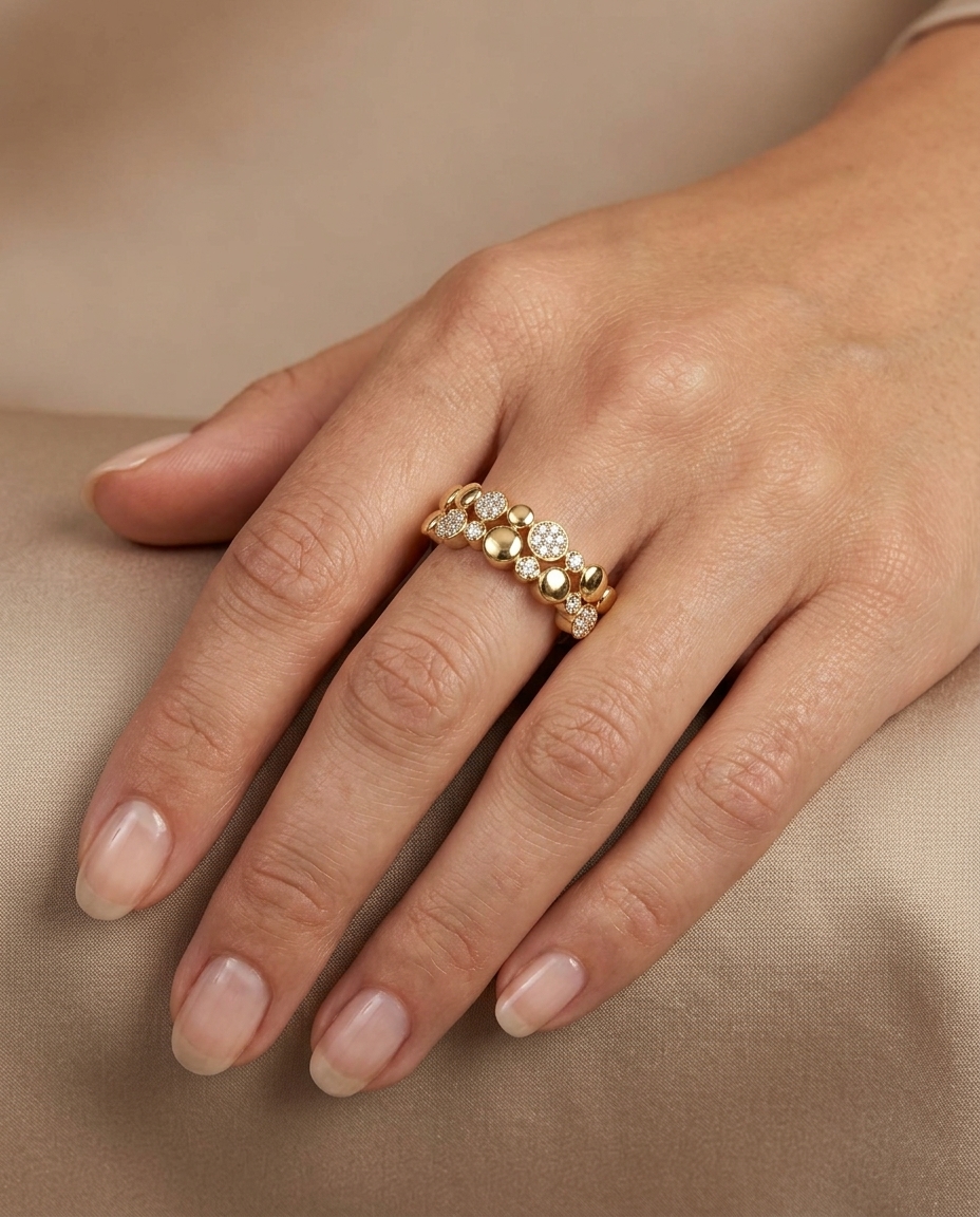 14KT Yellow Gold Diamond Ring view 2