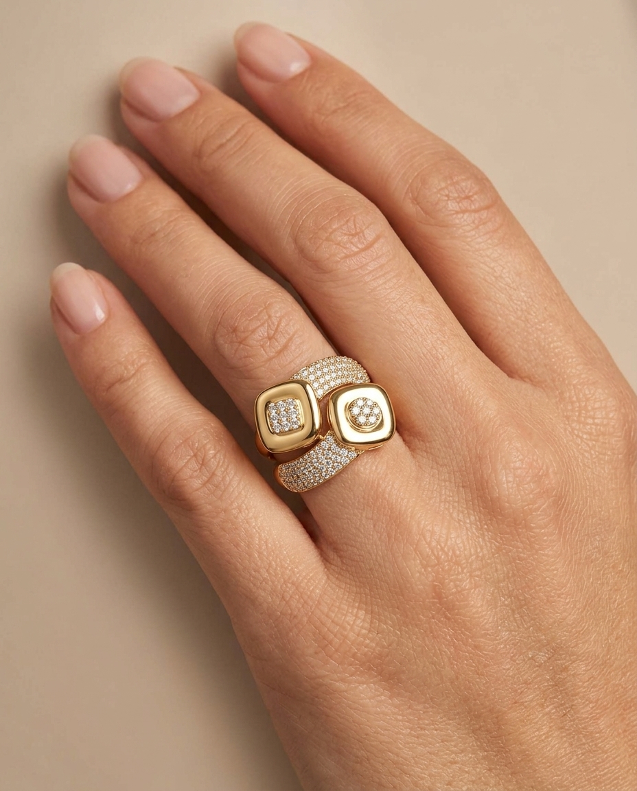 14KT Yellow Gold Diamond Ring view 2