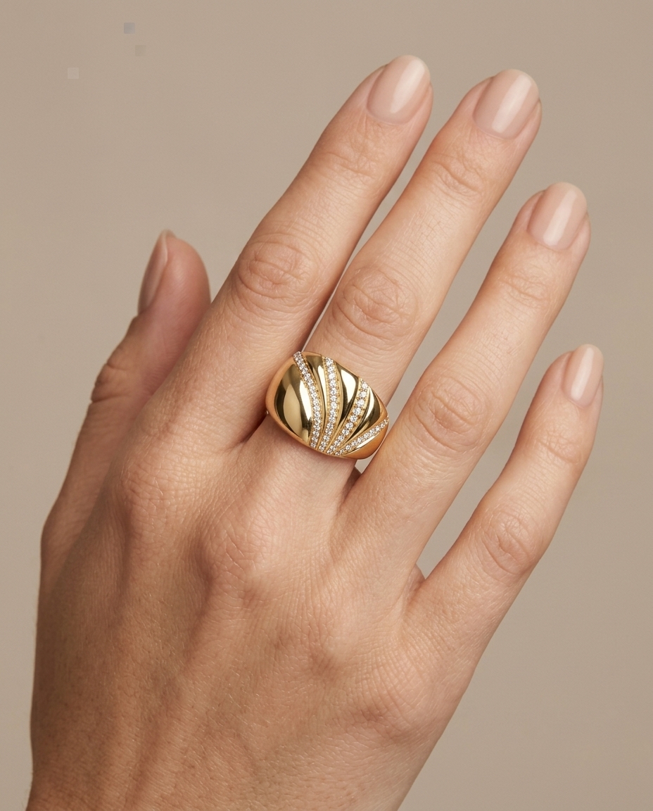 14KT Yellow Gold Diamond Ring view 2