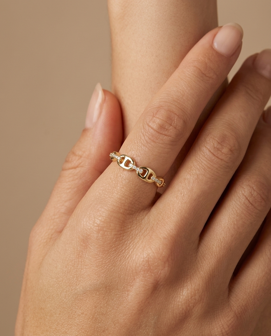 14KT Yellow Gold Diamond Ring view 2