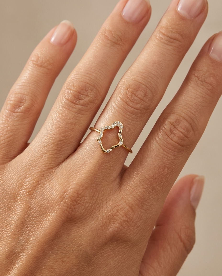 14KT Gold Diamond Ring view 2