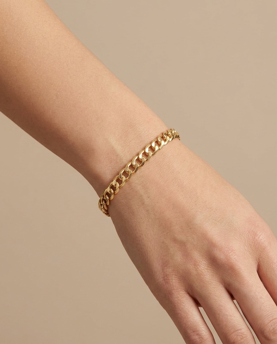 14KT Yellow Gold Cuban Bracelet view 2