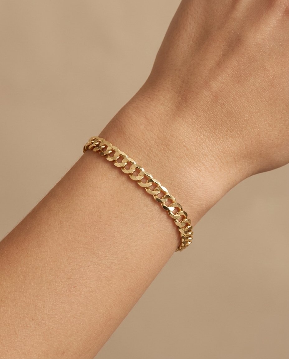 14KT Yellow Gold Bracelet on model