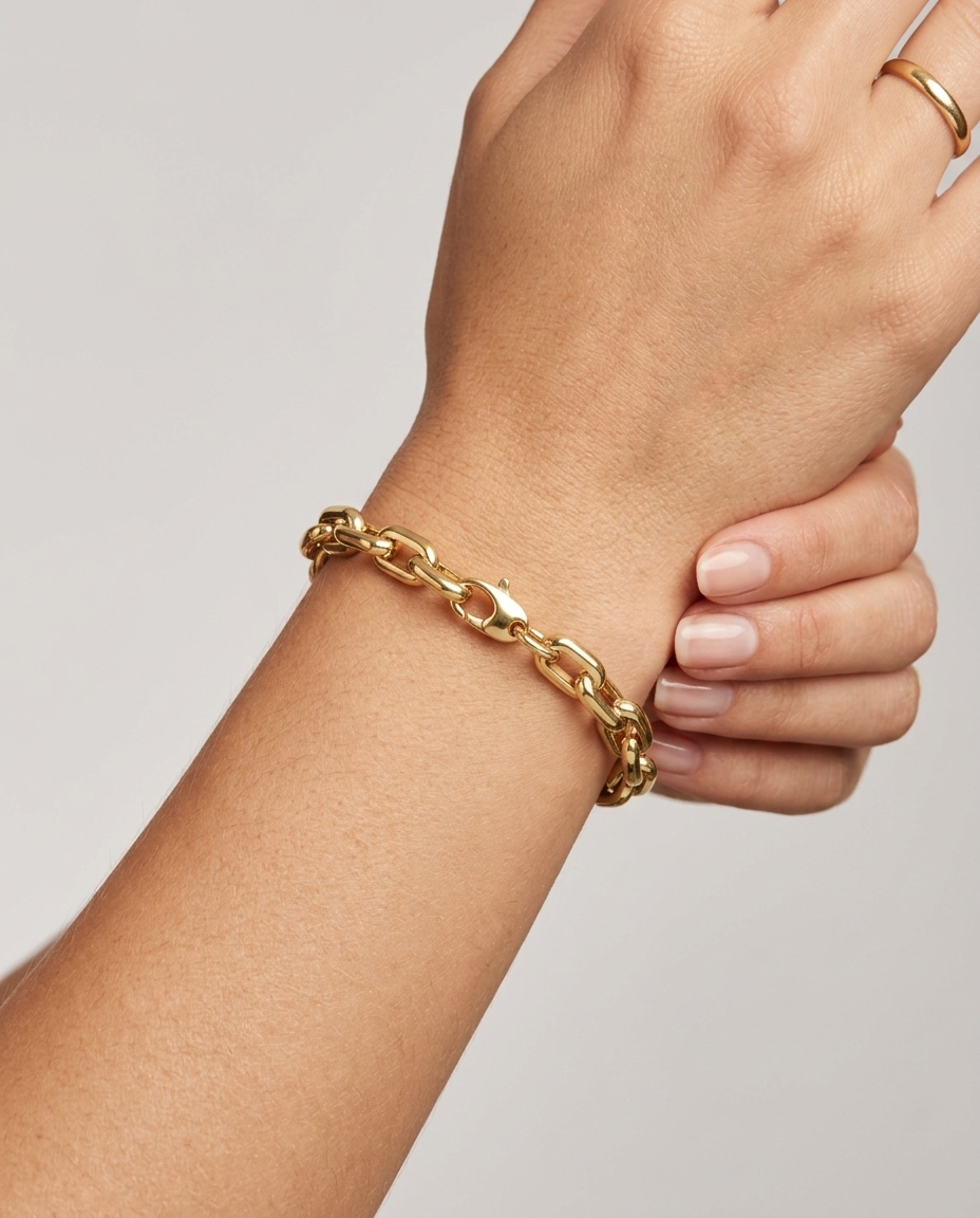 14KT Gold Bracelet on model