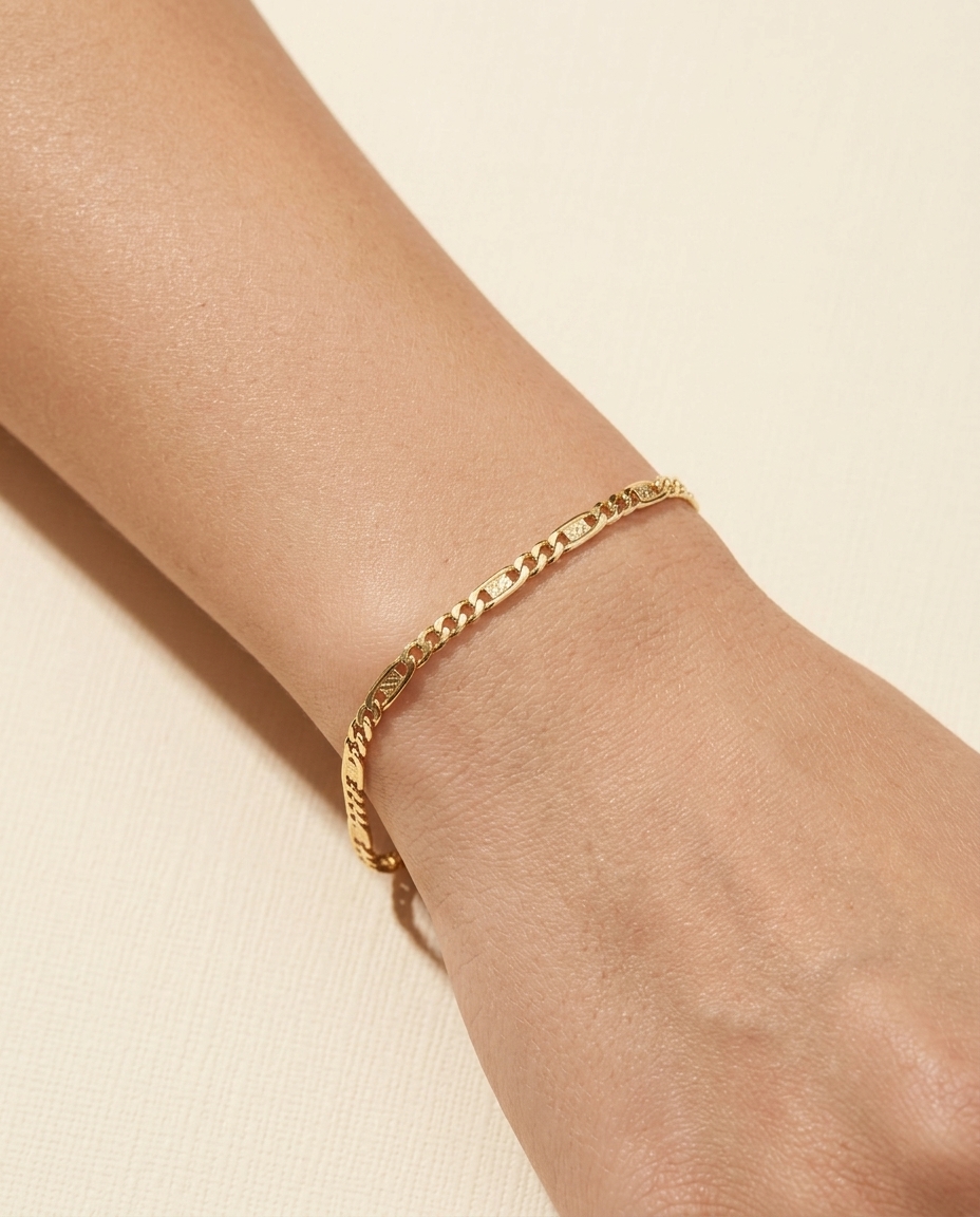 14KT Yellow Gold Bracelet on model