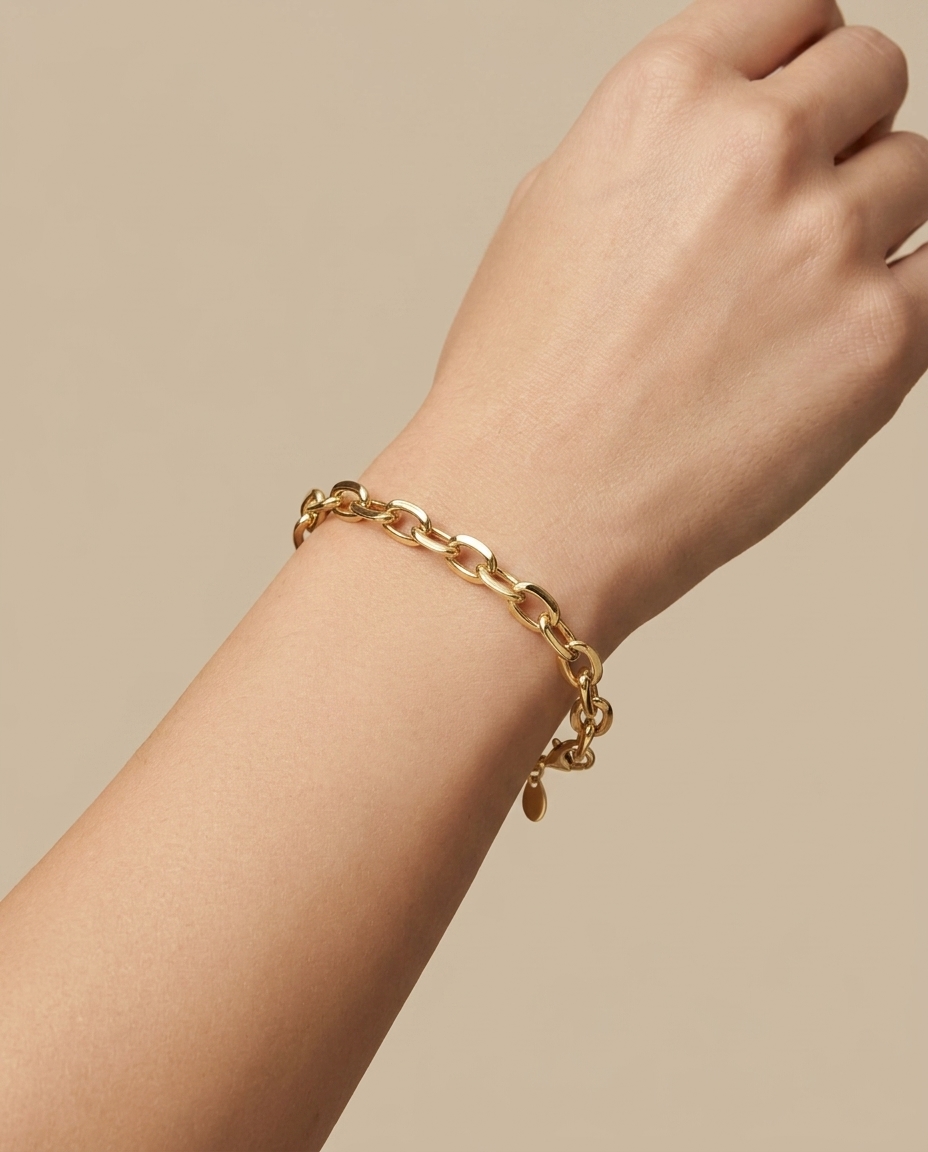 14KT Yellow Gold Bracelet on model