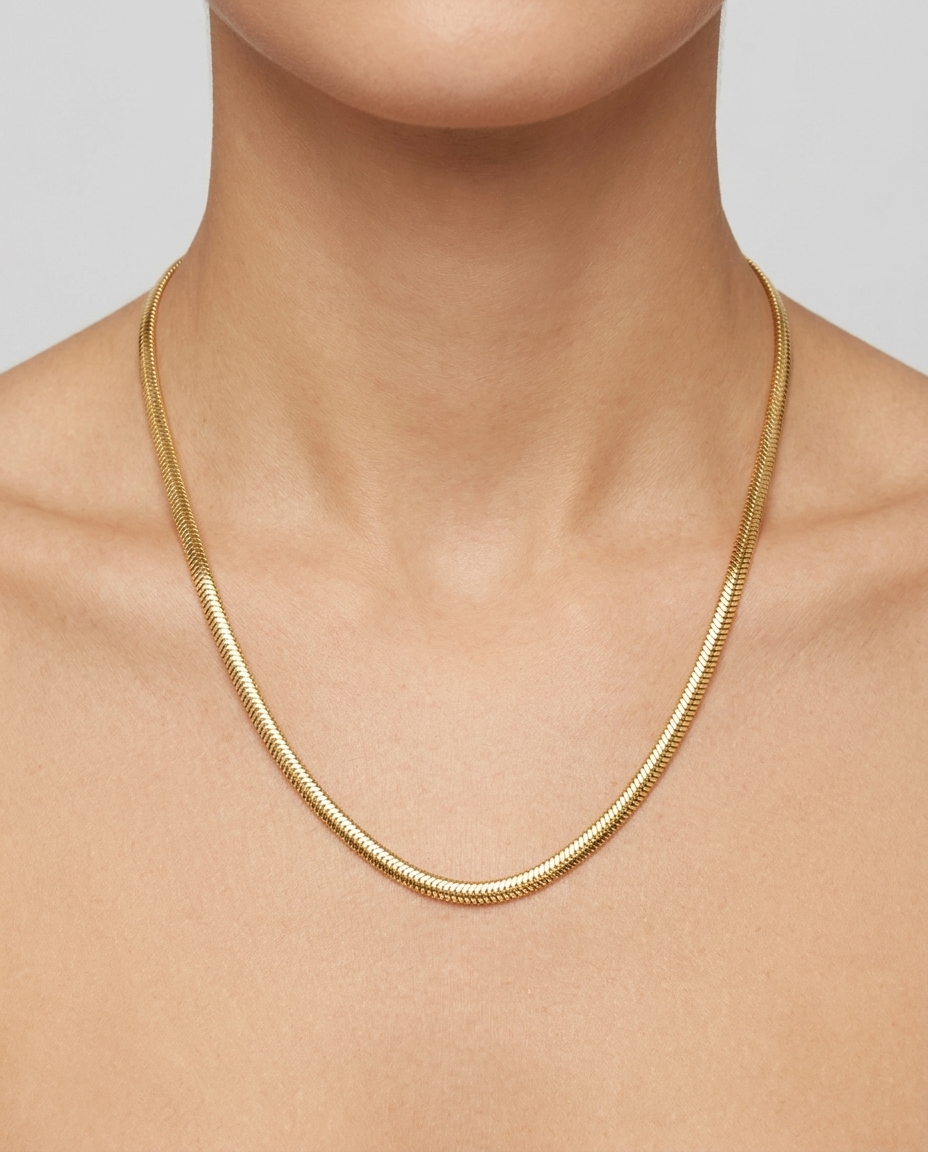14KT Gold Flate Snake Necklace view 2
