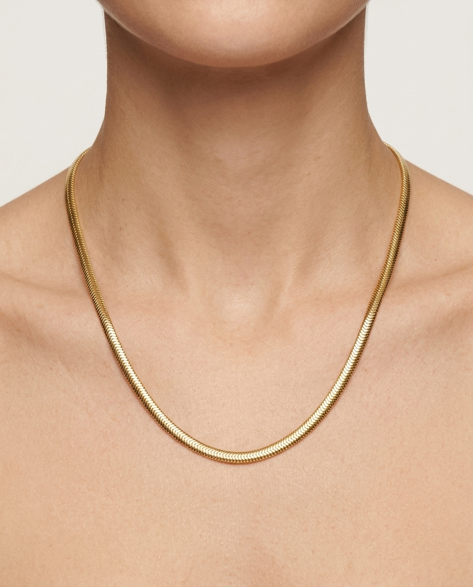 14KT Gold Flate Snake Necklace view 2