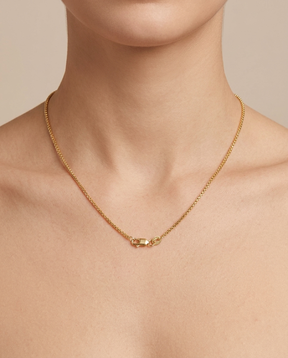 14KT Yellow Gold Necklace on model