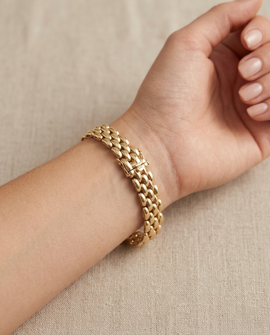 14KT Yellow Gold Bracelet on model