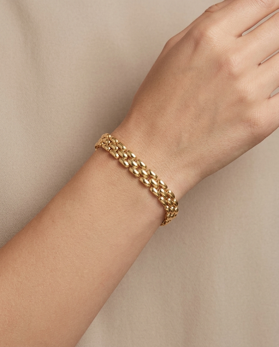 14KT Yellow Gold Bracelet on model