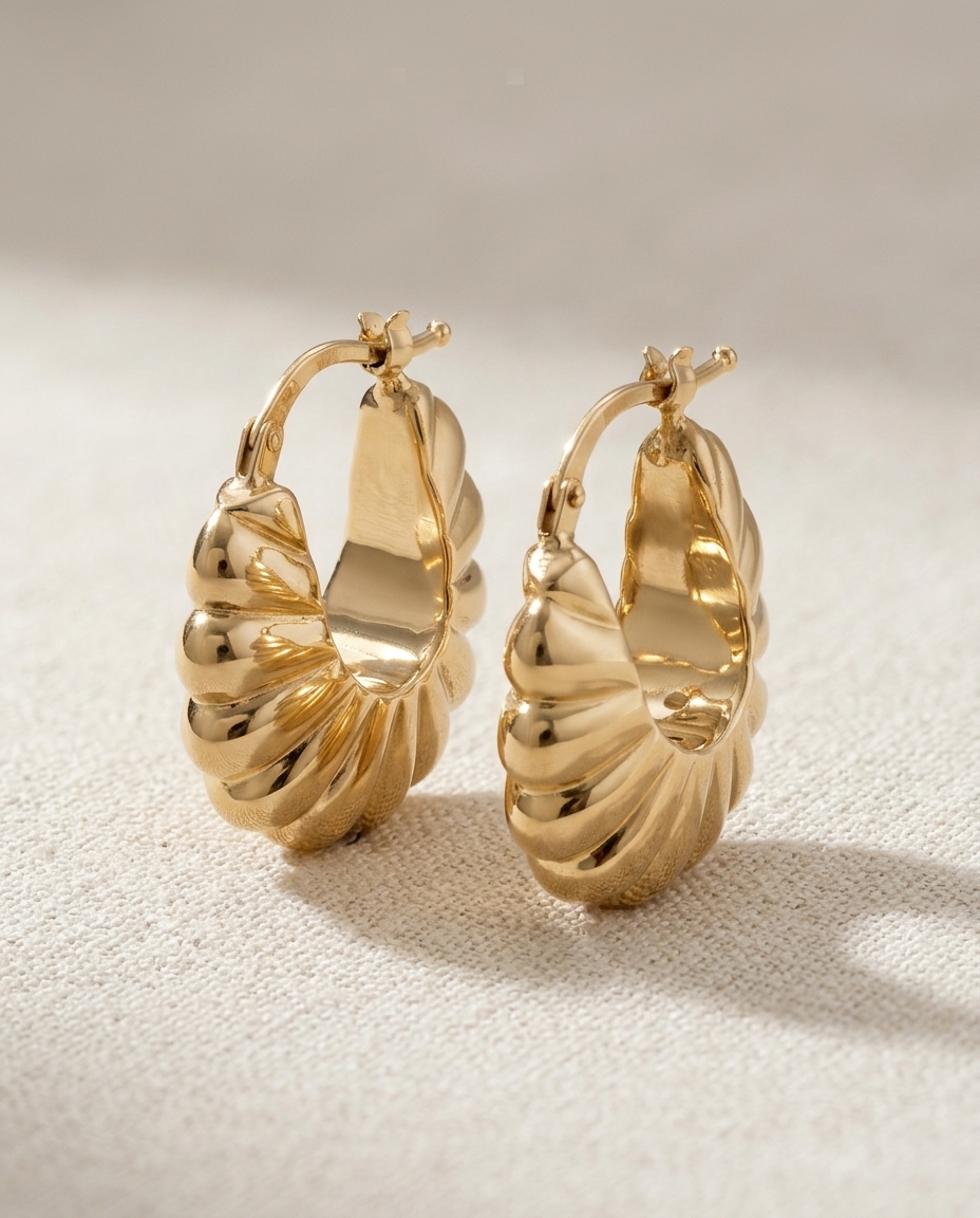 14KT Yellow Gold Earring view 2