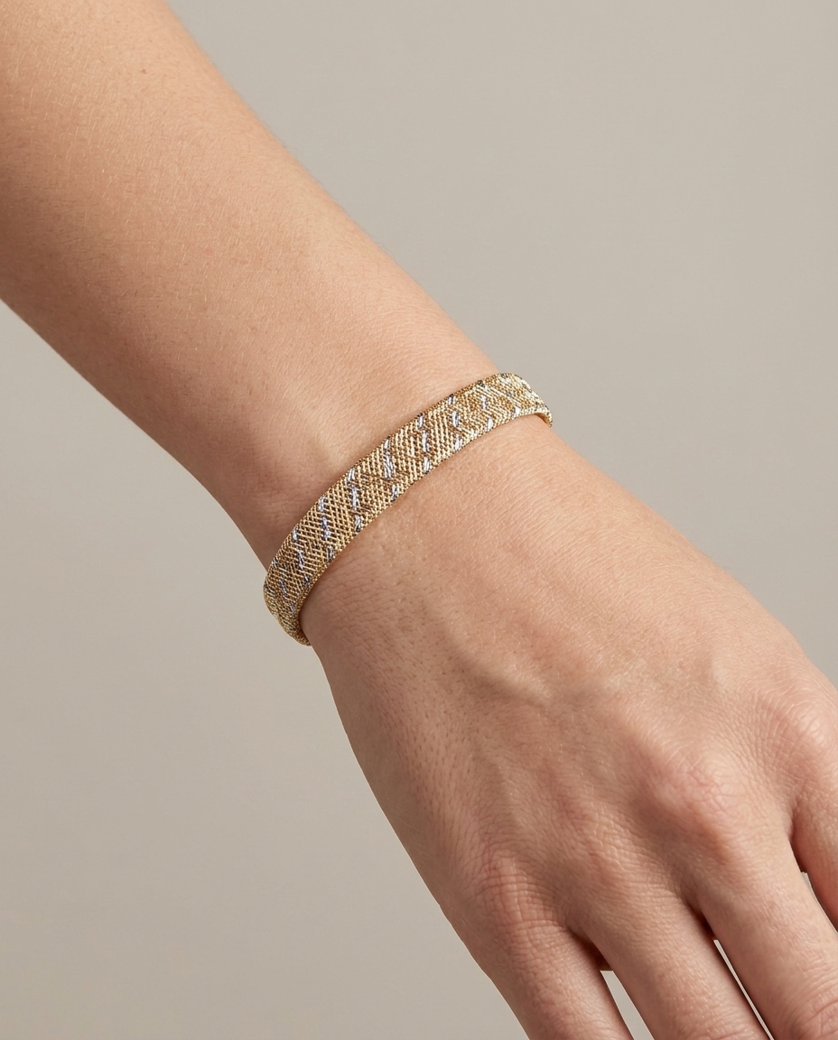 14KT Yellow Gold Stretch Bracelet view 2