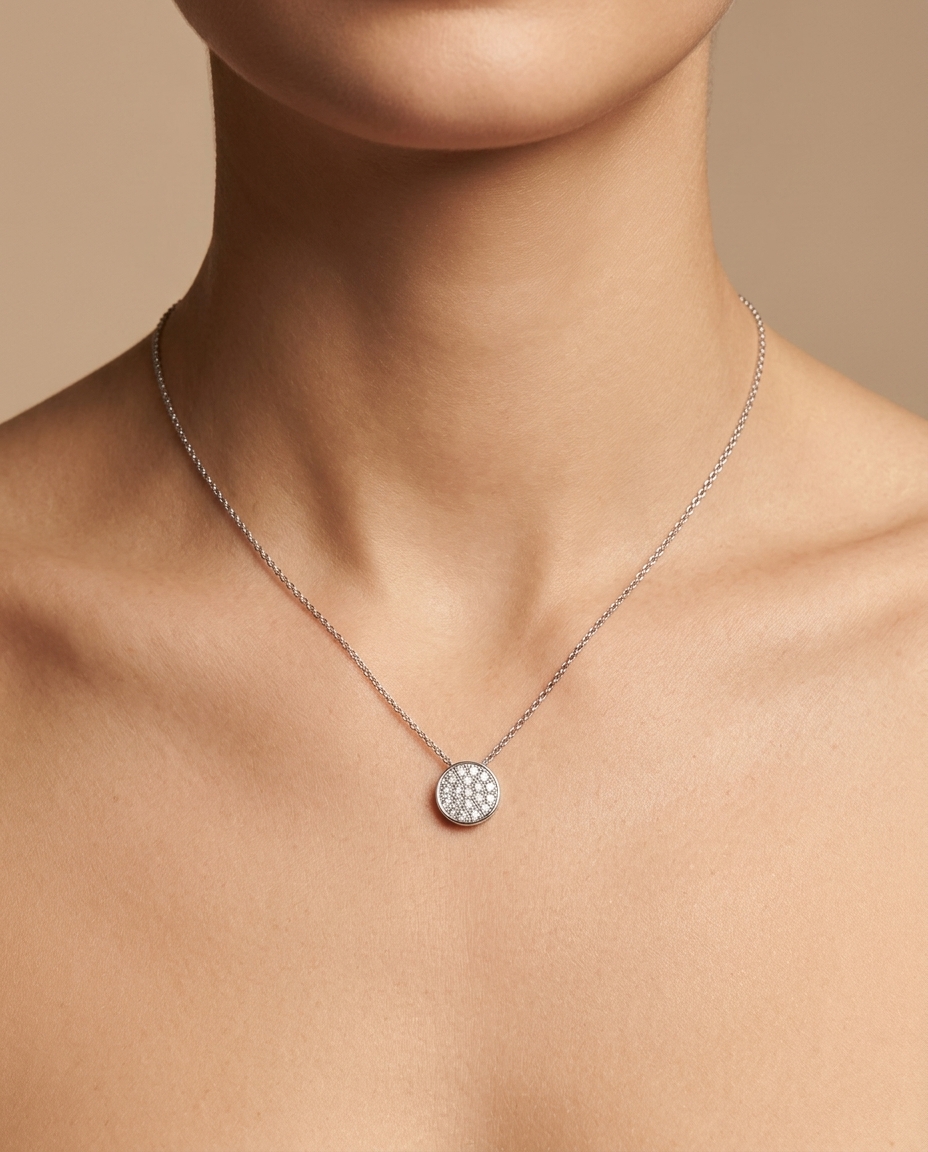 14KT Gold Diamond Pendant Necklace view 2
