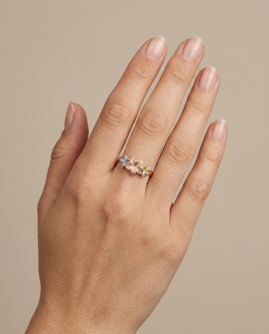Plain Ring in Yellow Gold on model